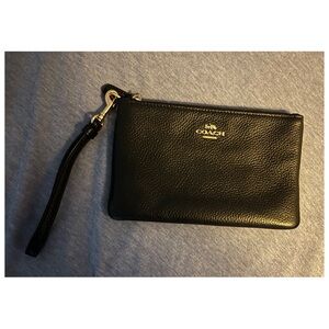 Coach Black Leather Wristlet